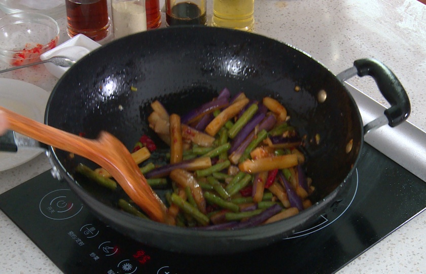 Eggplant String Bean Stir-fry COOKING STEP 6