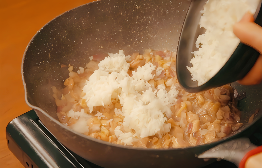 chicken flavored rice COOKING STEP 8