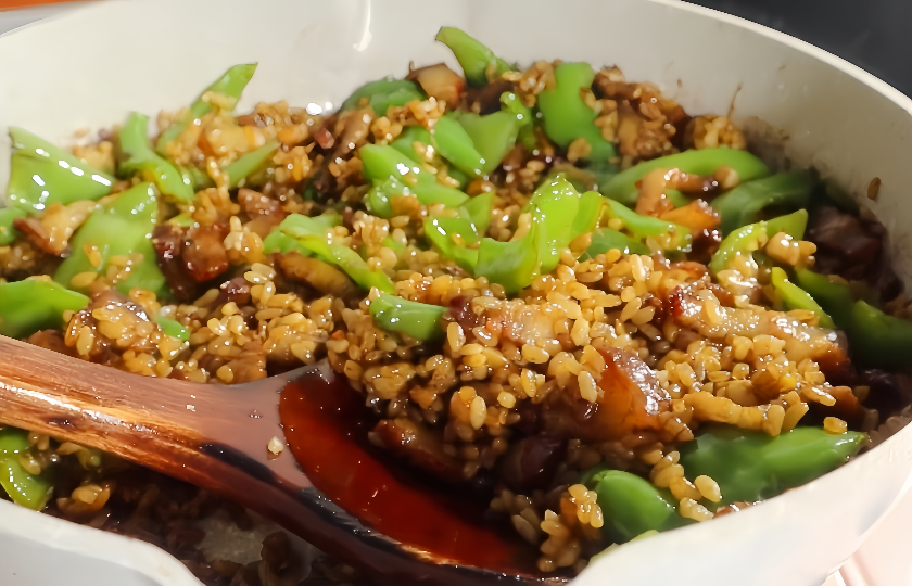 pork belly fried rice COOKING STEP 7