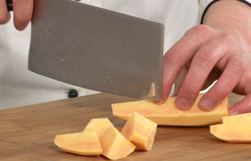 Cut sweet potatoes