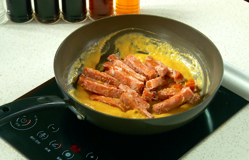 Stir-fry pumpkin strips