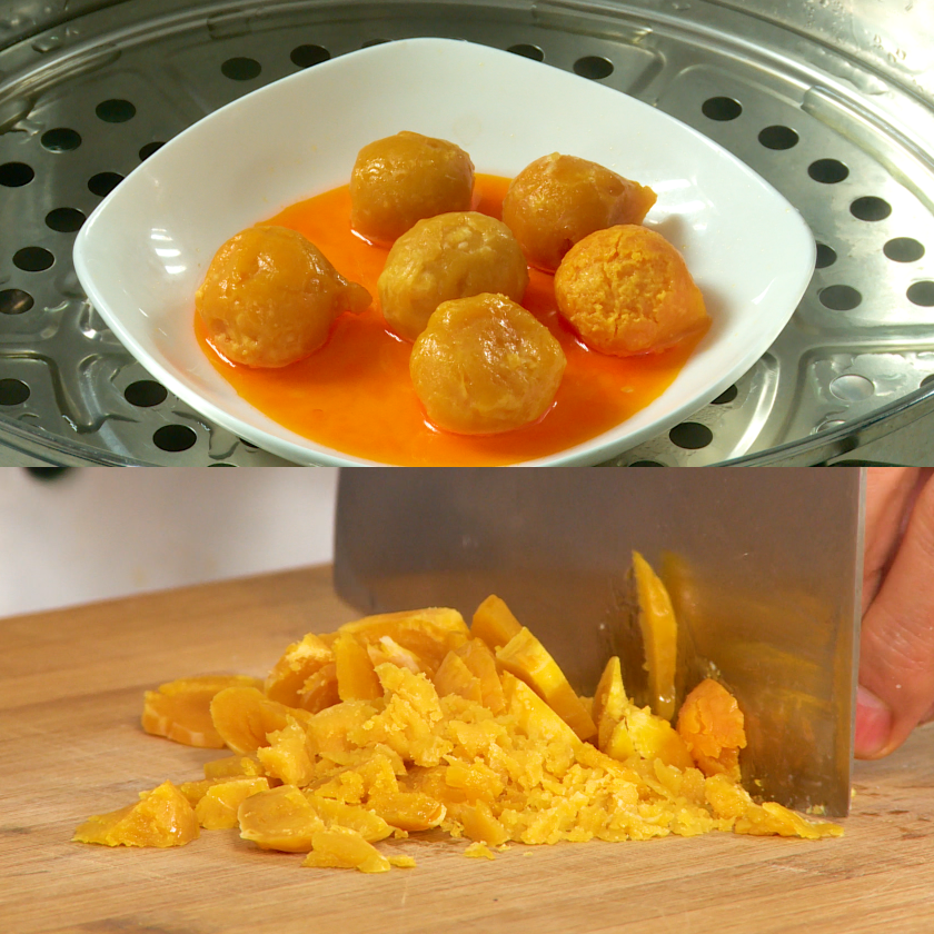 Steam salted duck egg yolks