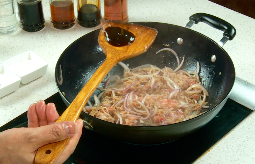 Add seasonings and stir-fry