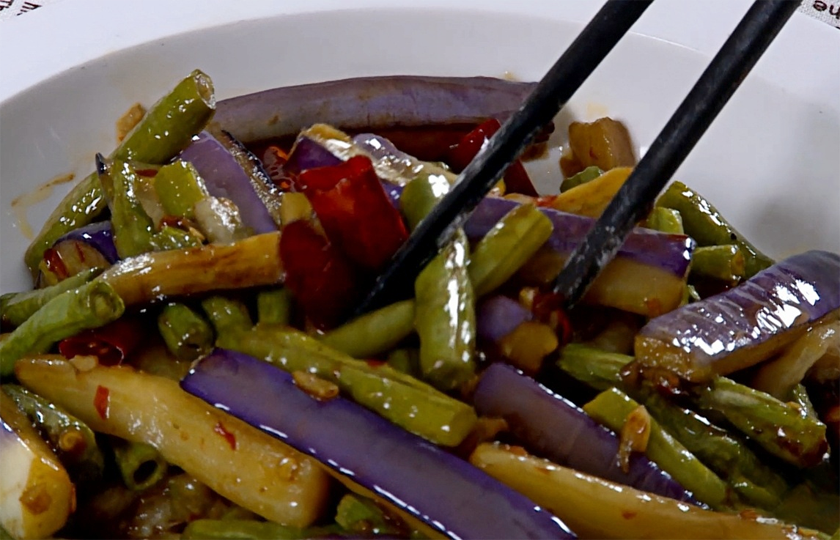 Eggplant String Bean Stir-fry COOKING STEP 7