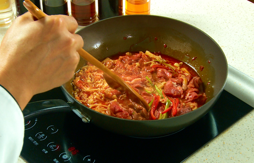 Cook thoroughly and plate