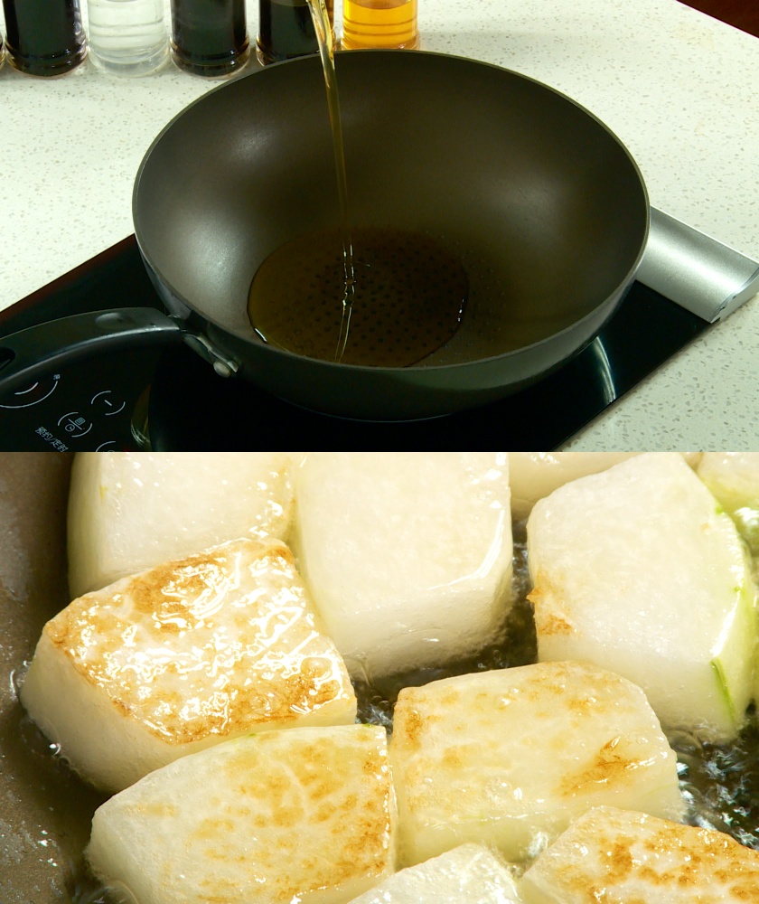 Stir-fry and fry winter melon