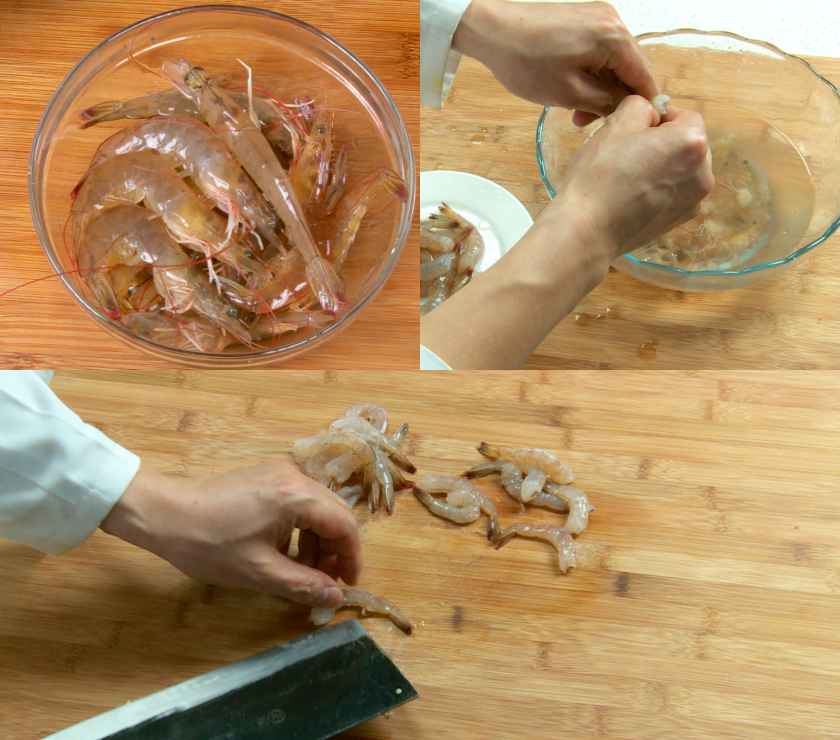 Prepare prawns