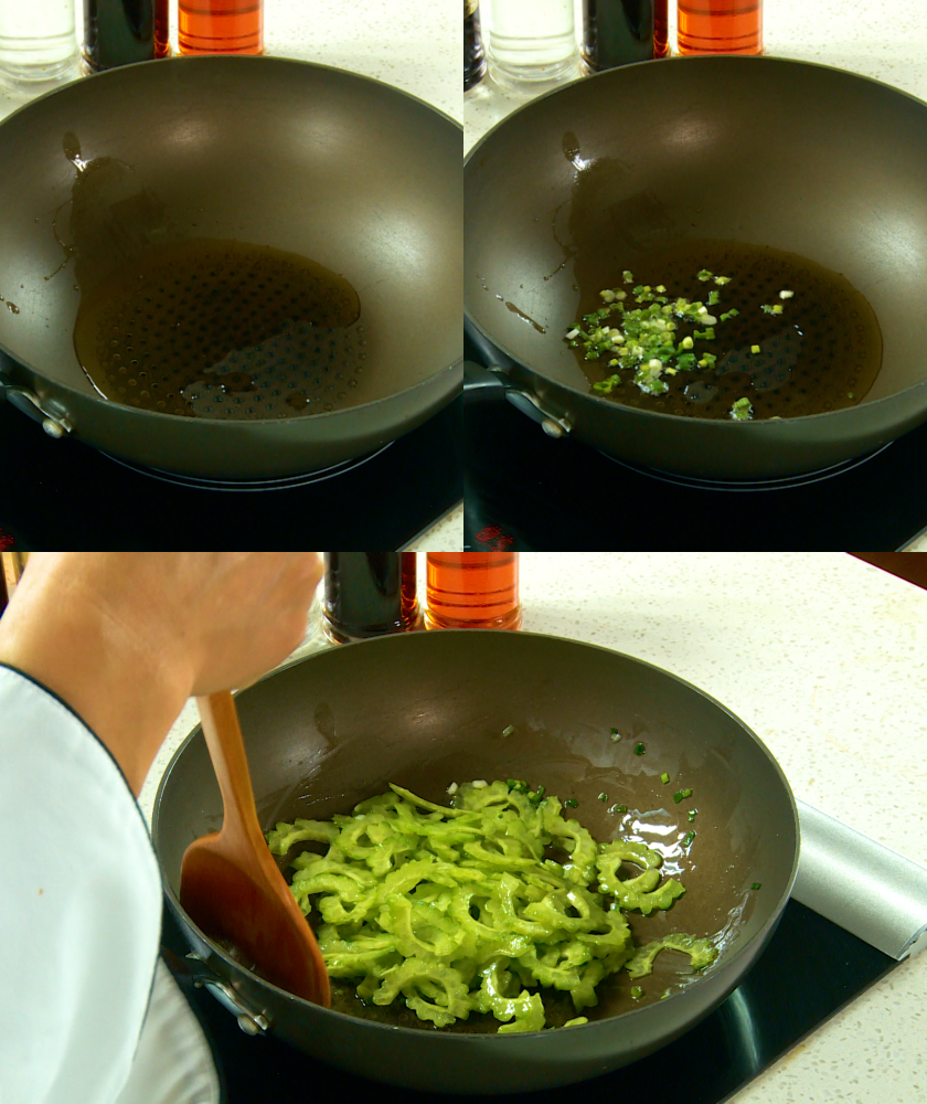 Stir-frying Bitter melon