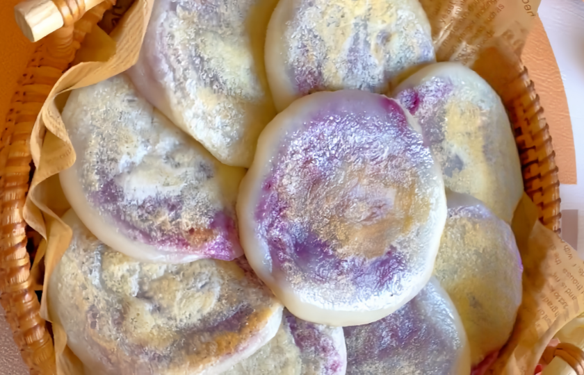 Purple Sweet Potato Glutinous Rice Cakes