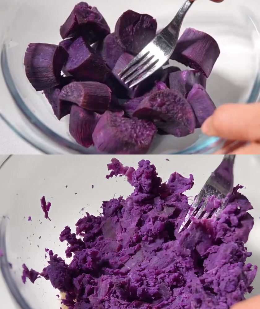 Process purple potatoes