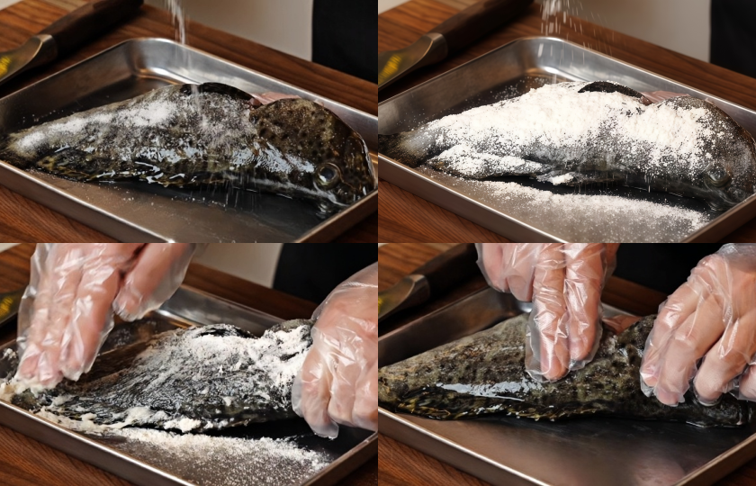 Rub the fish with starch to remove the fishy smell