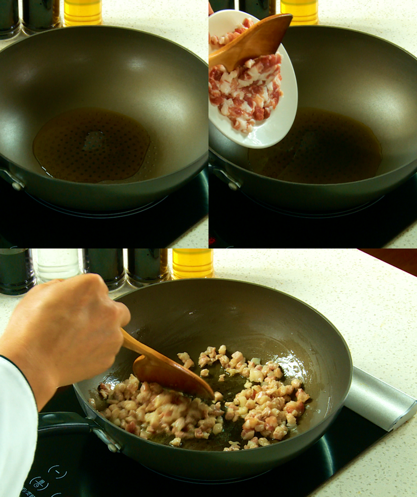 Preliminary treatment of stir-frying fillings