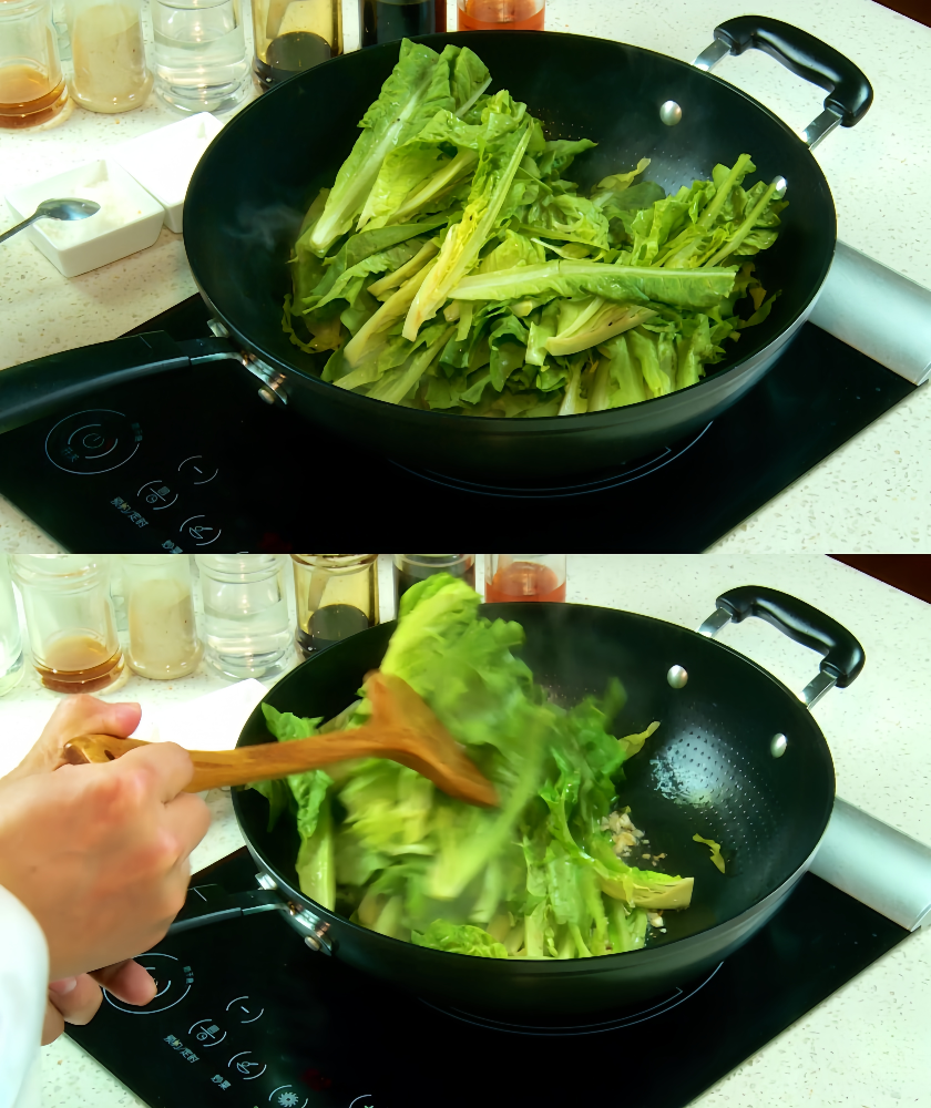 Stir-fry lettuce