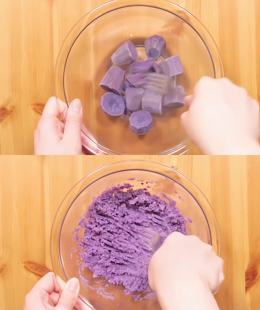 Make purple sweet potato puree