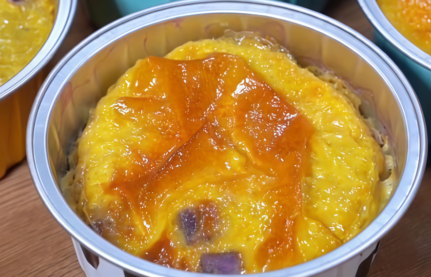 Purple Potato Baked Egg Custard