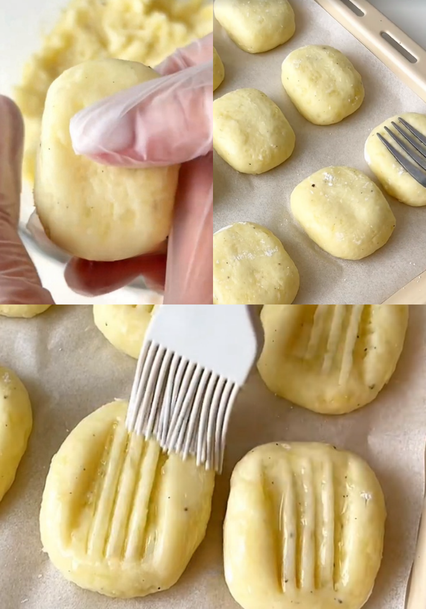 Shape the potato cakes