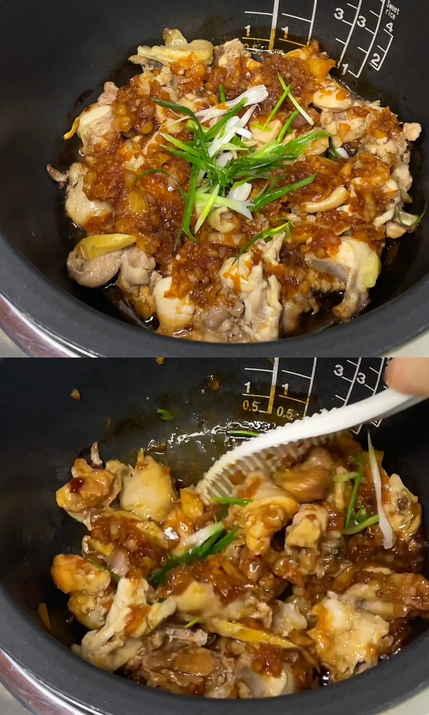 Open the pot and the delicious scallion chicken