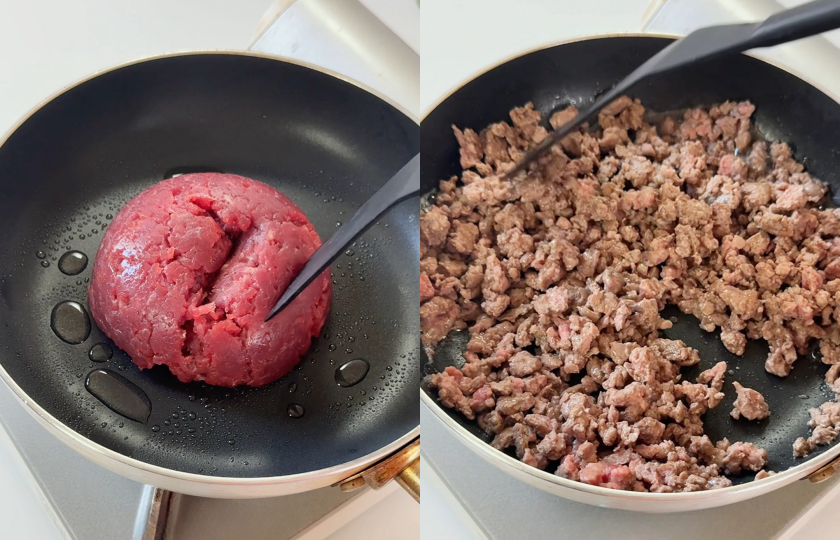 Stir-fry minced beef