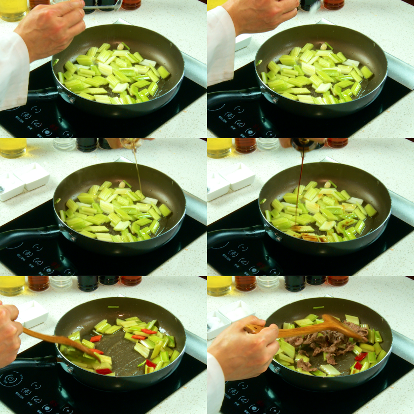 Stir-fry celery