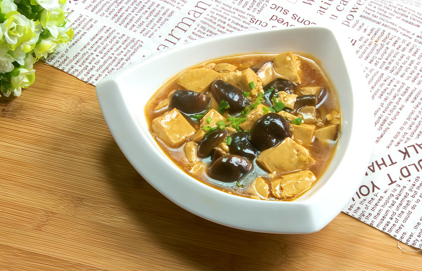 Braised Tofu with Shiitake Mushrooms