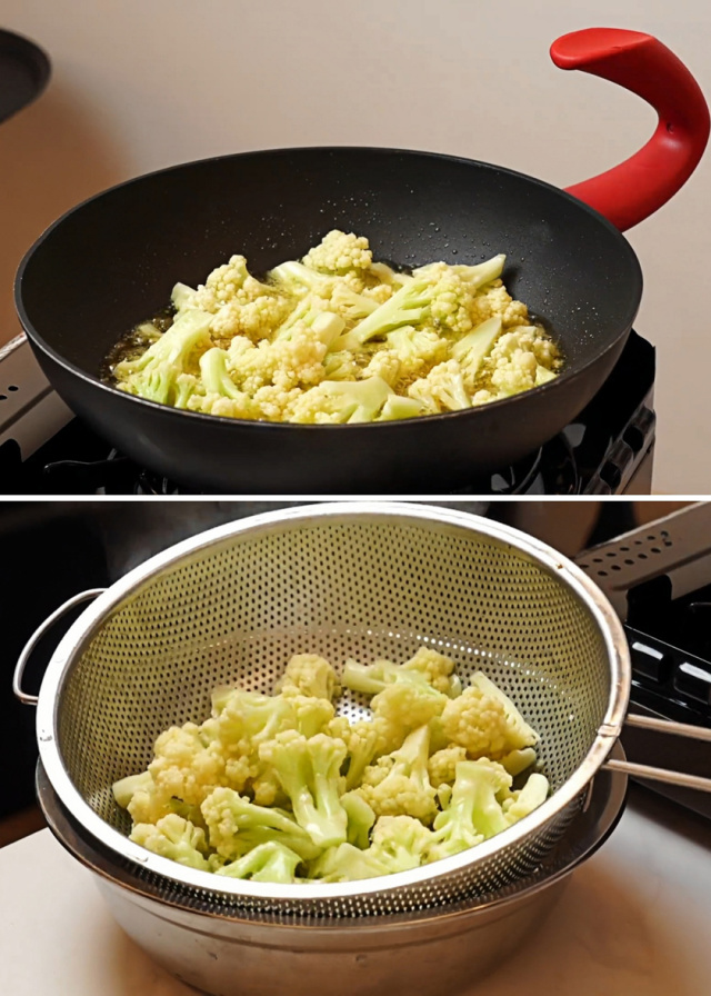 Fry the cauliflower